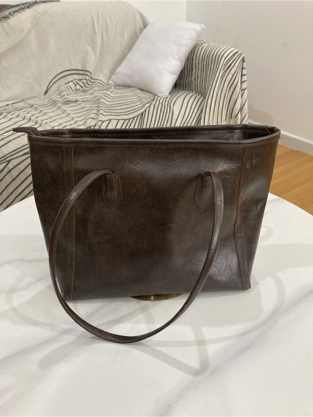 Everyday Dark Brown Leather Laptop Tote